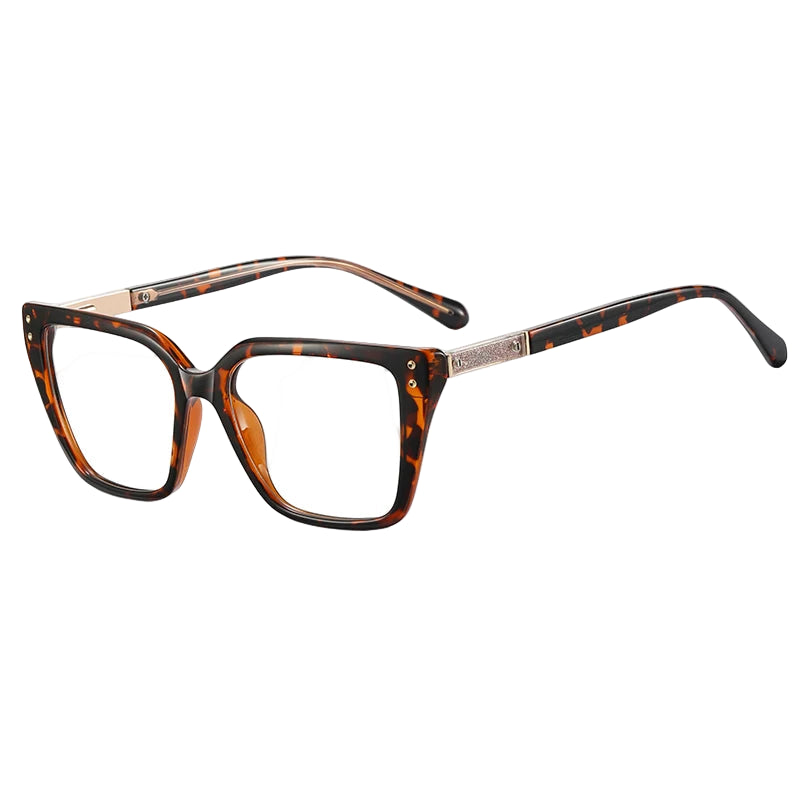 Reading Glasses Anti-Blue Light Women's Classic Square Thick Frame Optical Eyewear for Female