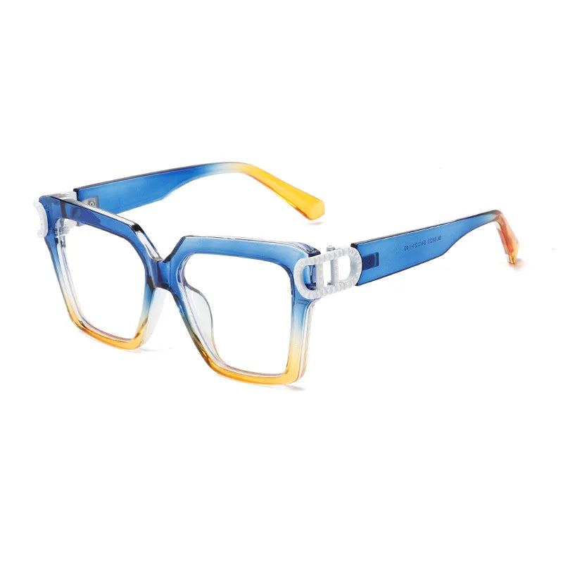 COMPUTER GLASSES / EXECUTIVE Square Optical Fashion Oversize Optical Eyeglass Frame Big Frame Eye Glasses Frames for Men With Lens Tr90 Blue light