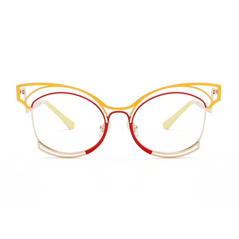 COMPUTER GLASSES / EXECUTIVE Fashion Cat Eye Metal Anti Blue Light Blocking Eyewear Eyeglasses Optical Frame Eye Glasses for Women