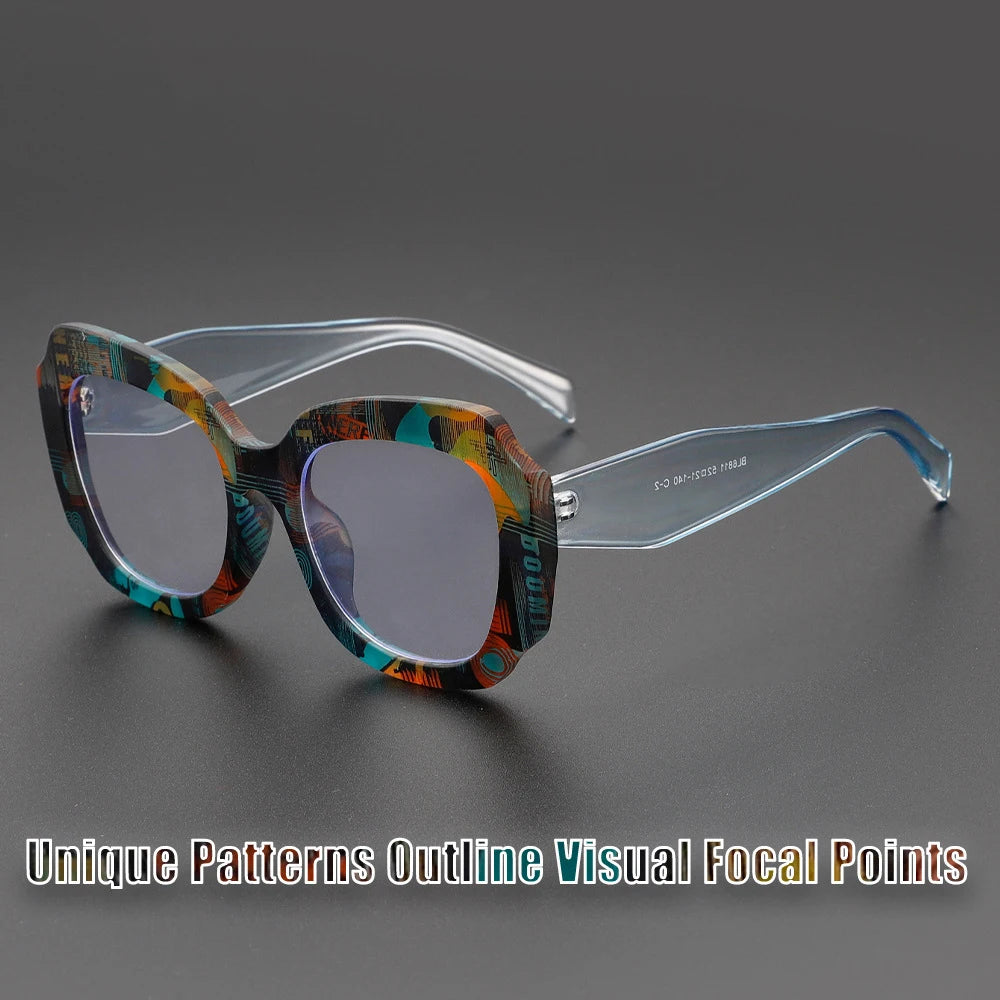 COMPUTER GLASSES / EXECUTIVE Vintage Stylish Oversized Women's Cat Eye Anti Blue Light Glasses Unique Design Clear Lens Blue Ray Glasses