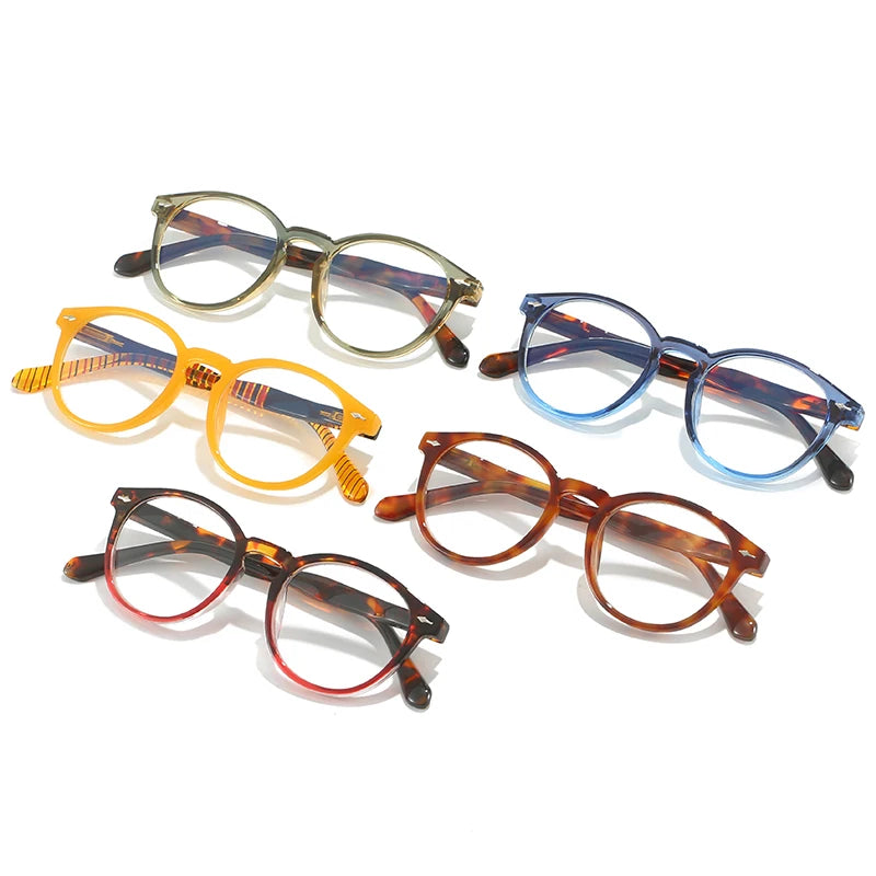 Reading Glasses Round Frame Glasses Women Corrective Eyeglasses Flexible.