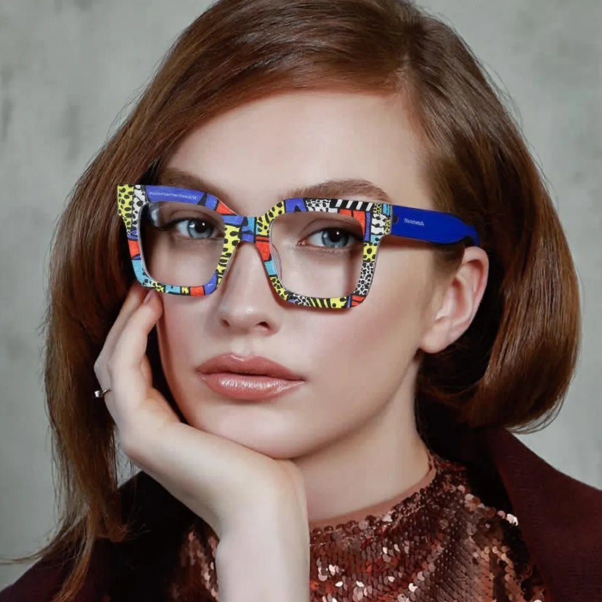 COMPUTER GLASSES / EXECUTIVE Square Glasses Frame Vintage Clear Glasses Trending Styles Blue Green Designer Fashion Computer Eyeglasses Brand