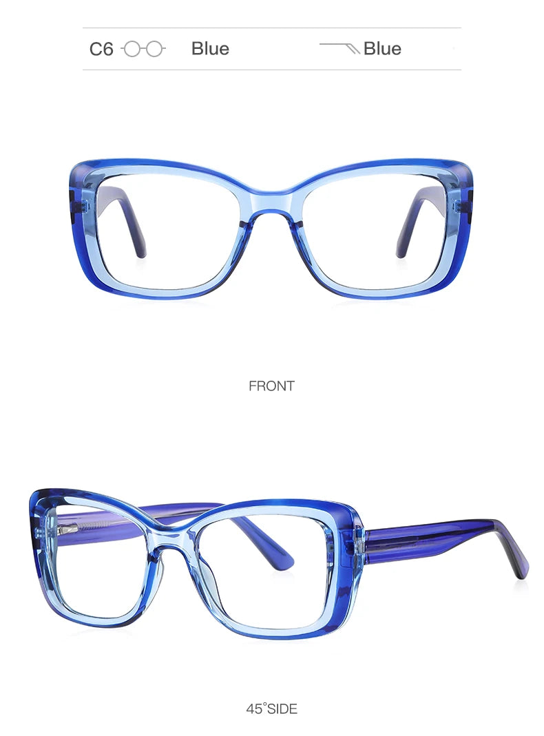 Reading Glasses VICKY Square Personalized Design Women's Anti-Blue Light Glasses Customized Prescription Available PFD2147