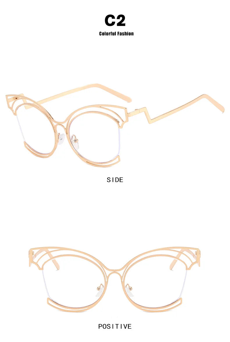 COMPUTER GLASSES / EXECUTIVE Luxury Irregularity Frame for Woman Anti Blue Reading Lens Ordinary Optics Eyeglasses