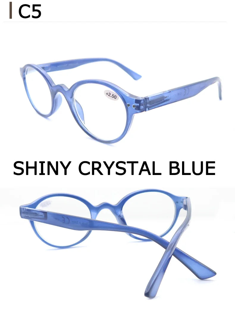 Reading Glasses for Men Women Classic Round Readers Eyeglasses High Qulity Spring Hinge Hyperopic Presbyopia +1.0 to +4.0