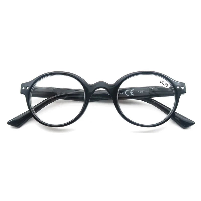 Reading Glasses for Men Women Classic Round Readers Eyeglasses High Qulity Spring Hinge Hyperopic Presbyopia +1.0 to +4.0