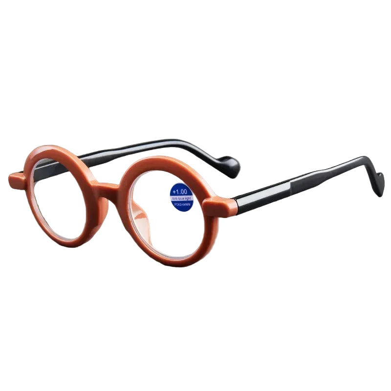READING GLASSES Round Frame for Reading Anti-Blue Light High-definition Fashionable Presbyopia Eyewear