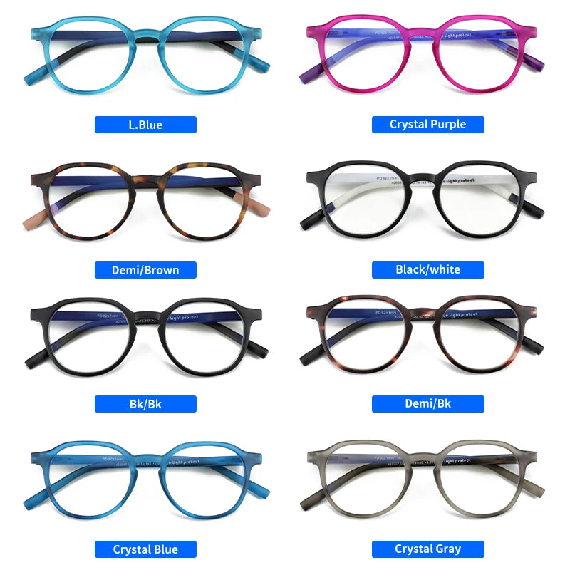 ANTI BLUE LIGHT Retro Circular Glasses Blue Light Blocking Round Computer Eyeglasses for Unisex Fashion