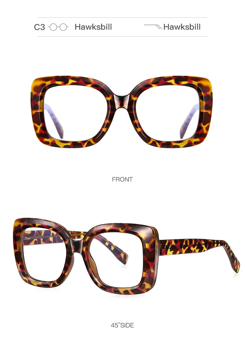 READING GLASSES CLLOIO Trendy Women's Progressive Reading Eyeglasses Simple Square Round Myopia Glasses Anti-Blue Light Prescription Glasses
