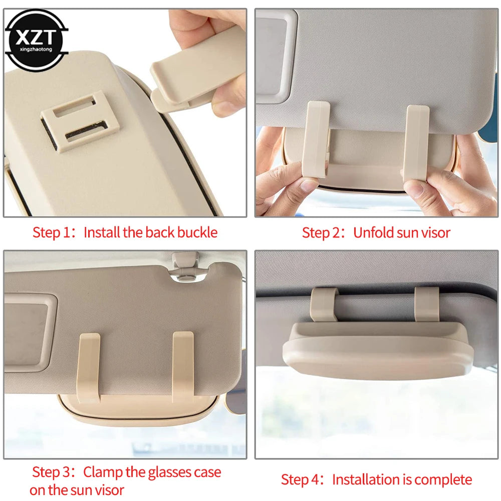 1 PC Glasses Case For Car Sun Visor Glasses Storage Box Sunglasses Holder Auto Visor Sunshade Organizer Accessories For Glasses