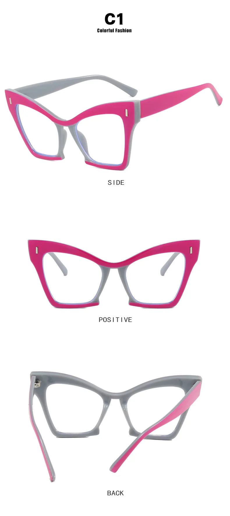 COMPUTER GLASSES / EXECUTIVE New Fashion Double Color Cat Eye Women Glasses Frame Clear Anti Blue Light Optical Leopard EyewearNew Fashion Women Glasses Anti Blue Light Decoration Eyeglass Fashion Luxury Brand Design Retro Large Frame Computer Eyewear