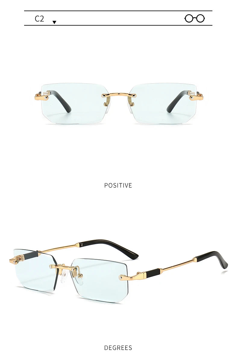 3 Pairs Per Set Sunglasses Fashion Women Rectangle Rimless Glasses Casual Simple Outdoor Female Populor Accessory Eyewear