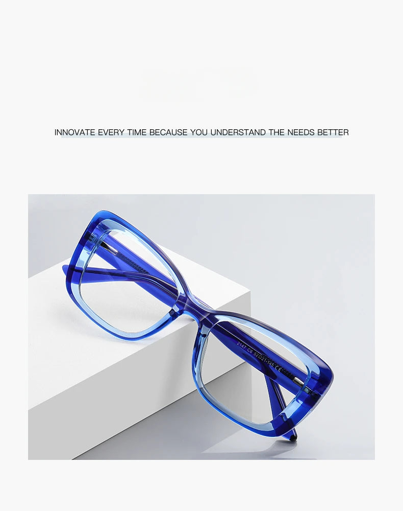 Reading Glasses VICKY Square Personalized Design Women's Anti-Blue Light Glasses Customized Prescription Available PFD2147
