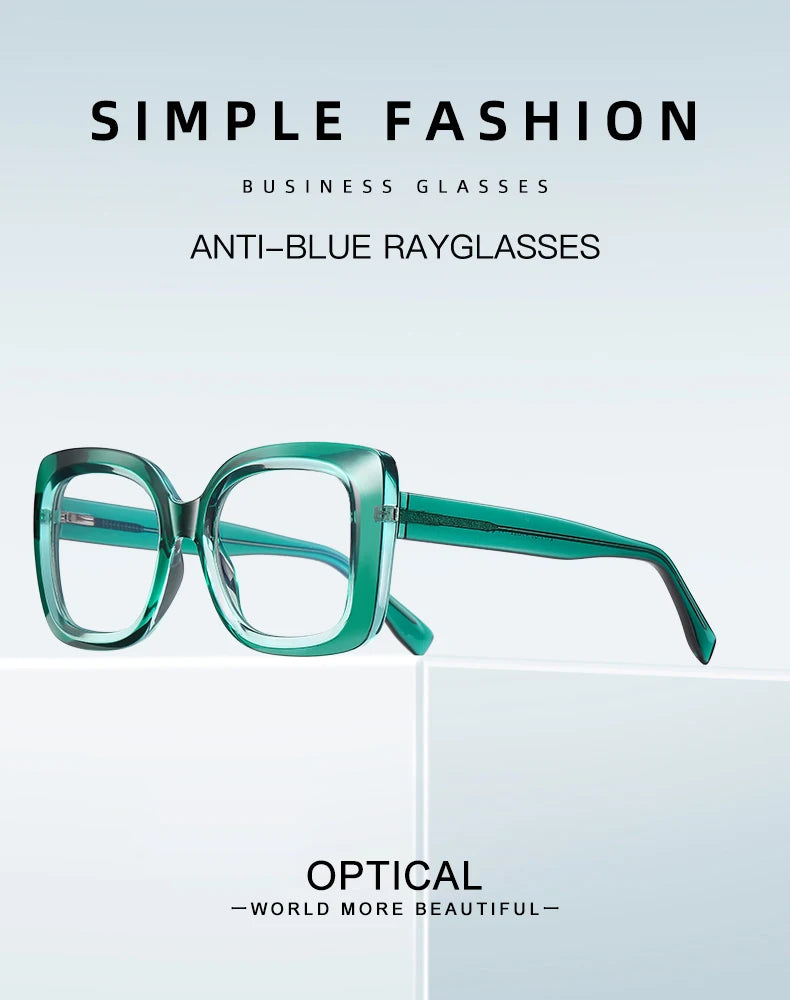 READING GLASSES CLLOIO Trendy Women's Progressive Reading Eyeglasses Simple Square Round Myopia Glasses Anti-Blue Light Prescription Glasses
