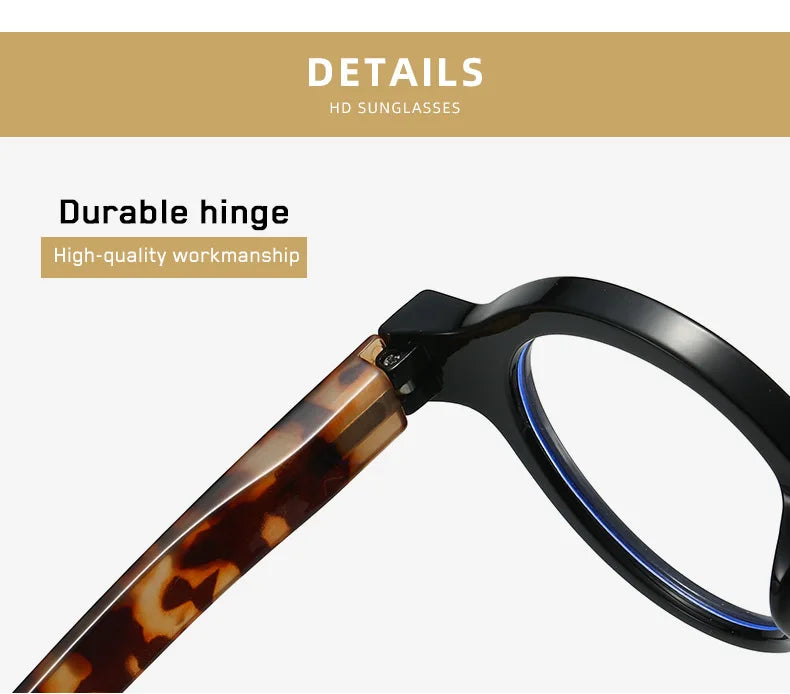 Reading Glasses Retro Round Spring Hinge Blue Light Blocking Woman Men Classic Presbyopia Reader Glasses Diopter +1.0 To +4.0
