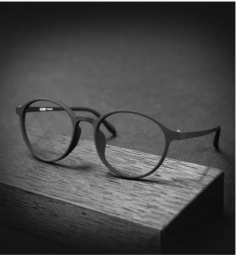 3050 Pure Titanium Round Frame Anti Blue Light Reading Glasses Men / Woman Computer Presbyopic Eyeglasses Magnifying Eyewear