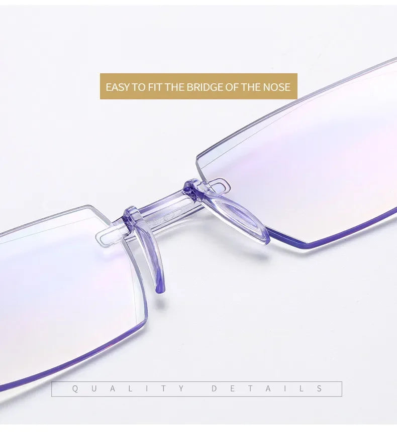 Reading Glasses 0 -1.0 To -4.0 Myopia Glasse Rimless Anti Blue Light Men Myopia Glasses Frameless Nearsighted Eyeglasses Unisex