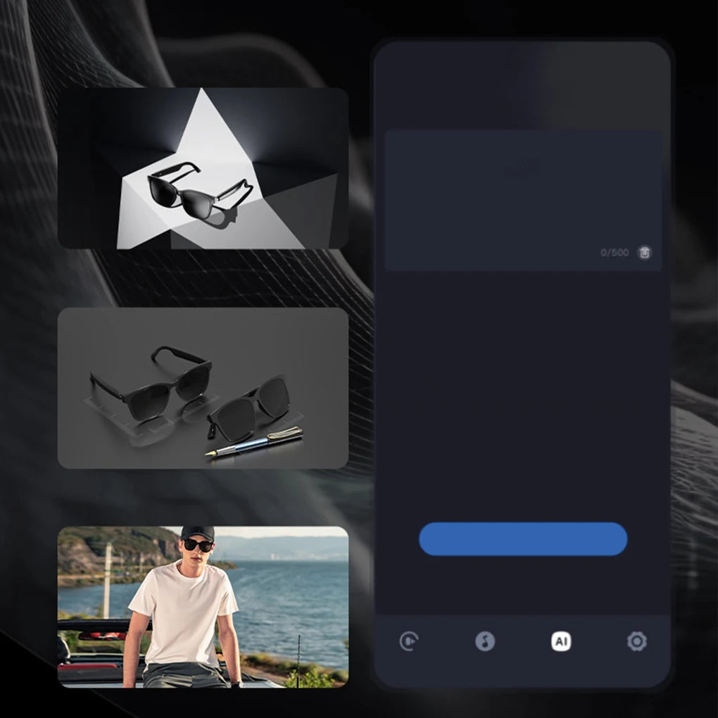 Ai Smart Glasses Unisex Smart Glasses Translator 144 Languages Real-time Translation Translation Bluetooth AI Translator Glasses Built-in Mic Speakers