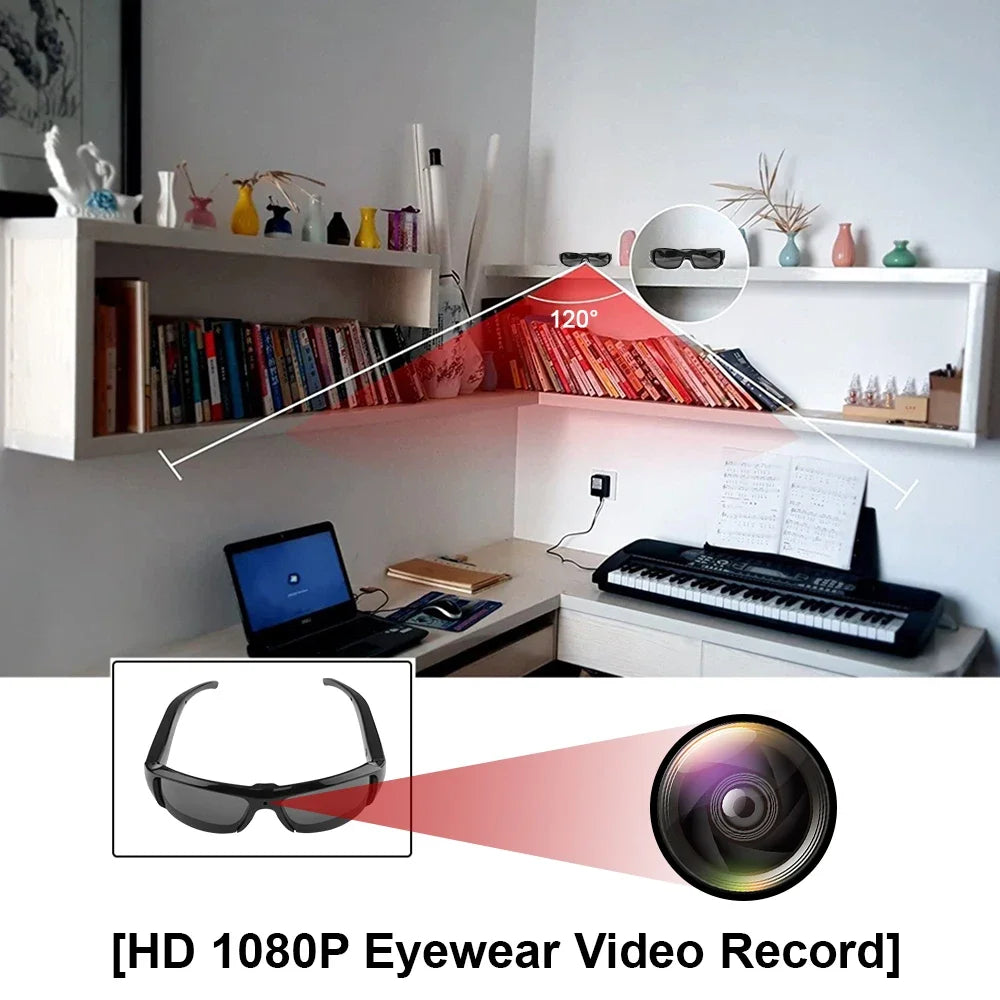 Ai Smart Glasses Unisex Mini Glasses Camera Portable Outdoor Security Sports DV DVR Video Recorder Surveillance Camcorder For Driving