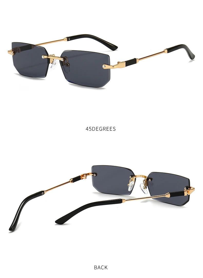 3 Pairs Per Set Sunglasses Fashion Women Rectangle Rimless Glasses Casual Simple Outdoor Female Populor Accessory Eyewear