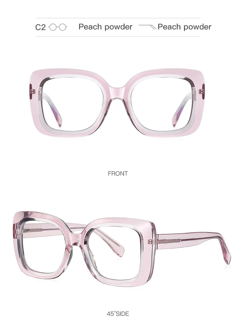 READING GLASSES CLLOIO Trendy Women's Progressive Reading Eyeglasses Simple Square Round Myopia Glasses Anti-Blue Light Prescription Glasses