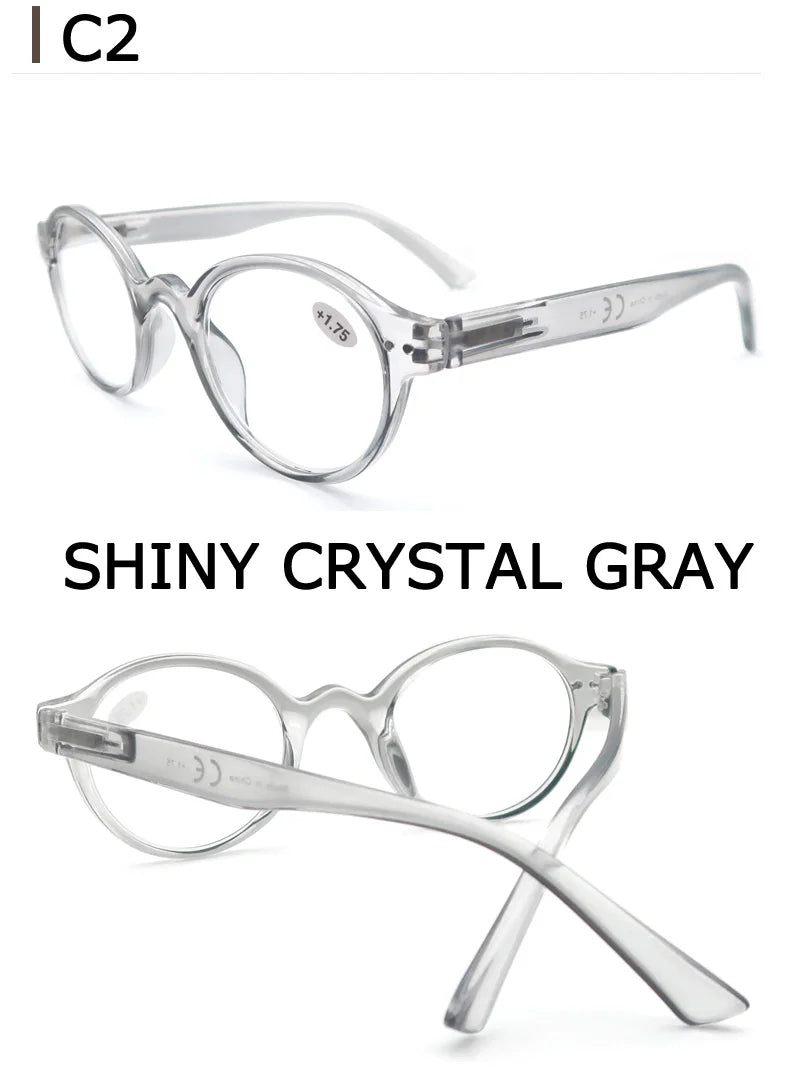 Reading Glasses for Men Women Classic Round Readers Eyeglasses High Qulity Spring Hinge Hyperopic Presbyopia +1.0 to +4.0