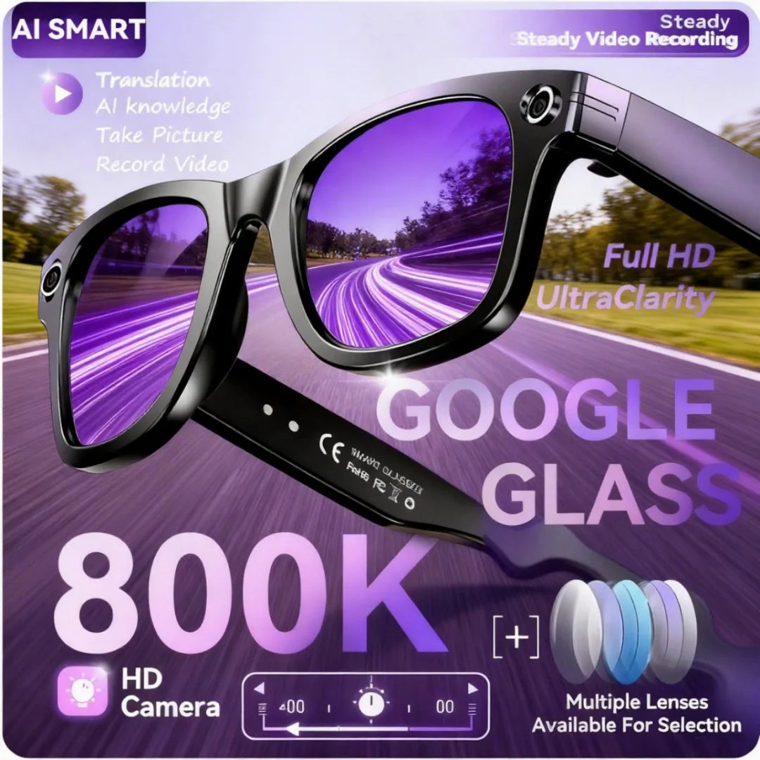 Ai Smart Glasses Unisex smart glasses with Camera Video 8MP Translation Sunglasses Bluetooth Call Music Play Men Women Recording 100+ Languages