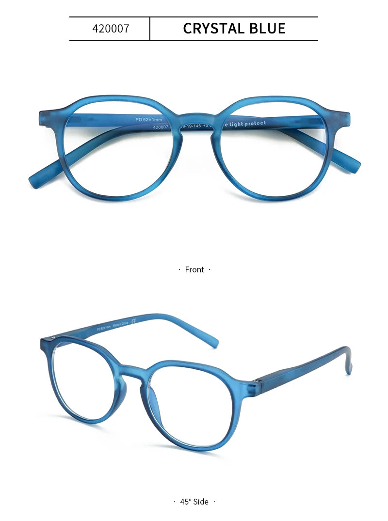 ANTI BLUE LIGHT Retro Circular Glasses Blue Light Blocking Round Computer Eyeglasses for Unisex Fashion