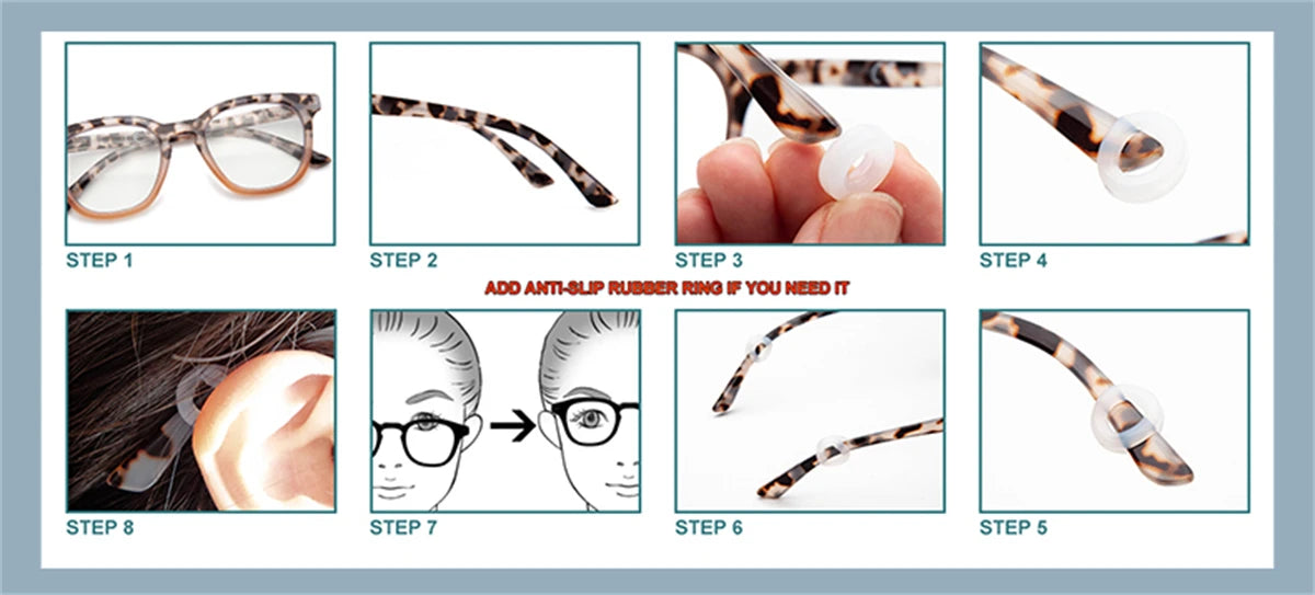 READING GLASSES CLLOIO Trendy Women's Progressive Reading Eyeglasses Simple Square Round Myopia Glasses Anti-Blue Light Prescription Glasses