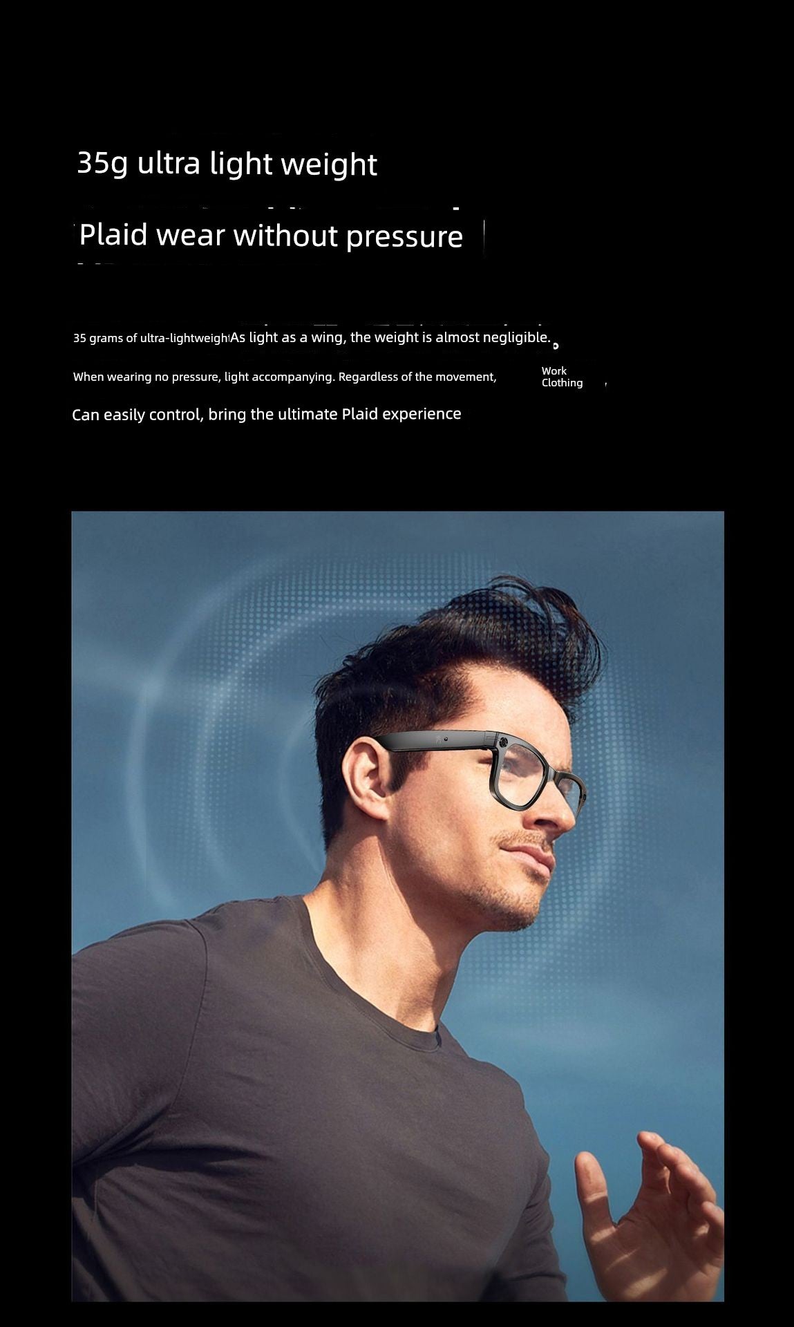 Ai Smart Glasses Unisex Travel Black Technology Smart Glasses Camera All-in-One Sports Camera HD AI Artificial Intelligent Sunglasses Recording Video