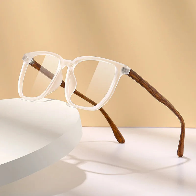 ANTI BLUE LIGHT Wood Pattern Retro / Glasses for Men Optical TR90 MEN / WOMEN Square Glasses Frame Clear Lens Gift Frames F75233