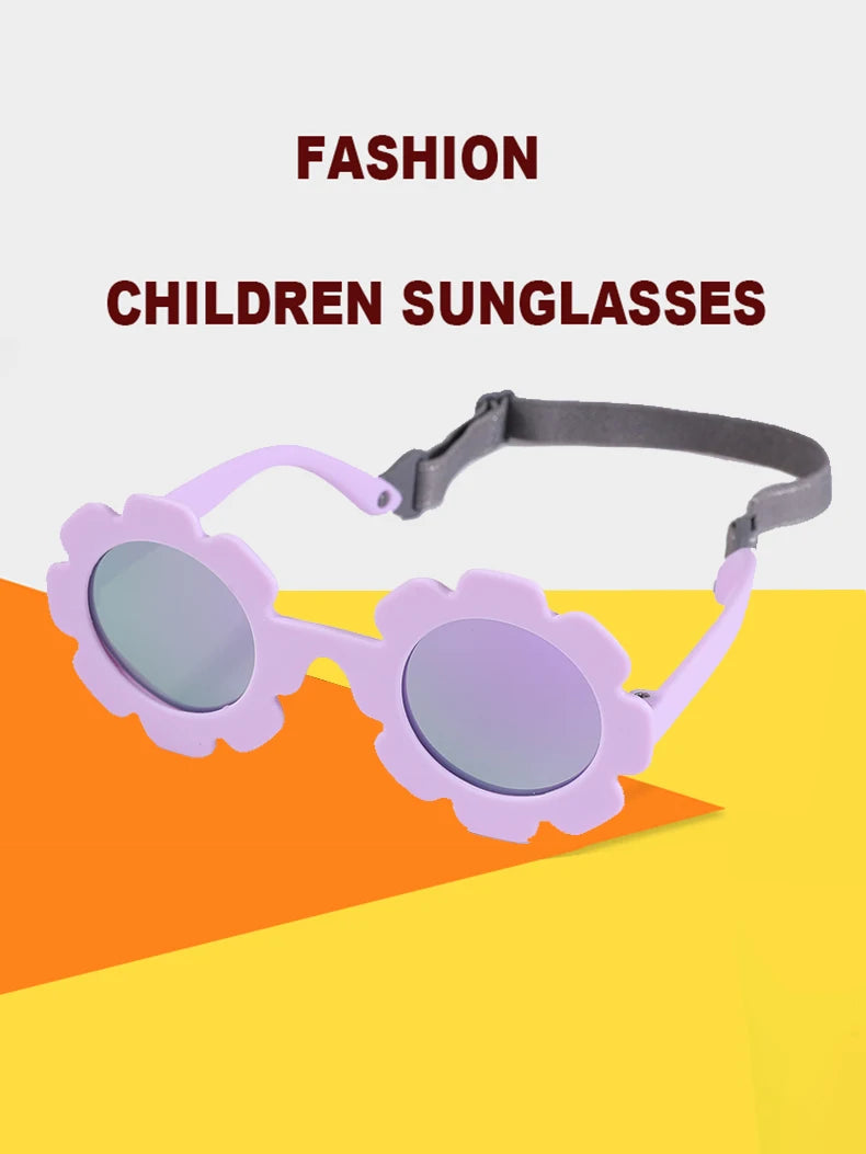 0-24 Months Baby Polarized Round Sun Flower Flexible Bendable Strap Newborn Infant