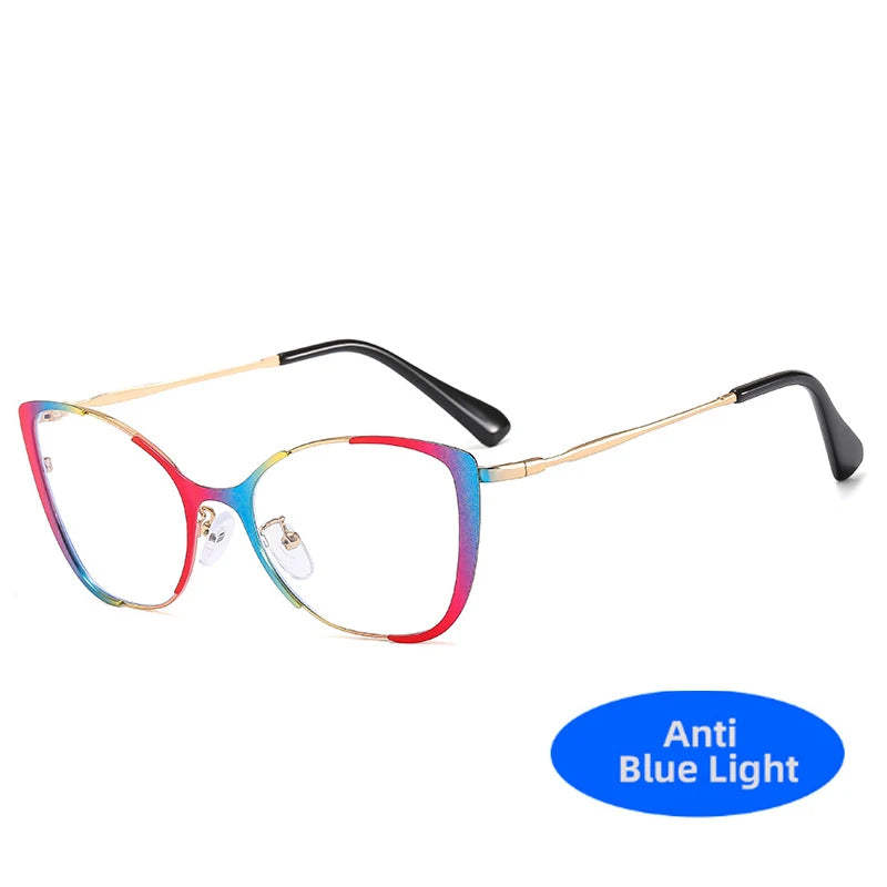 COMPUTER GLASSES / EXECUTIVE Trend New Fashion Metal Cat Eye Anti-Blue Light Luxury Women Glasses Brand Design Men Computer Reading Optical Spectacle Lentes