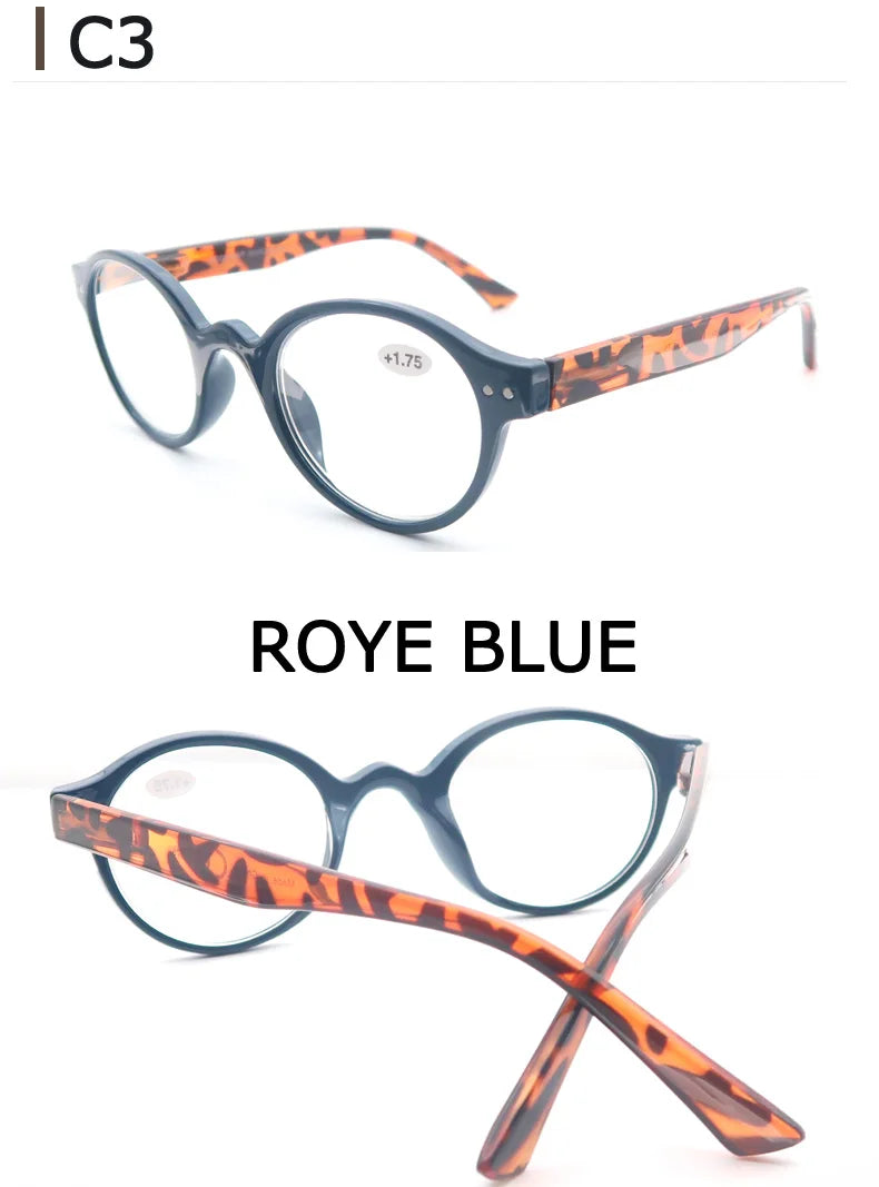 Reading Glasses for Men Women Classic Round Readers Eyeglasses High Qulity Spring Hinge Hyperopic Presbyopia +1.0 to +4.0