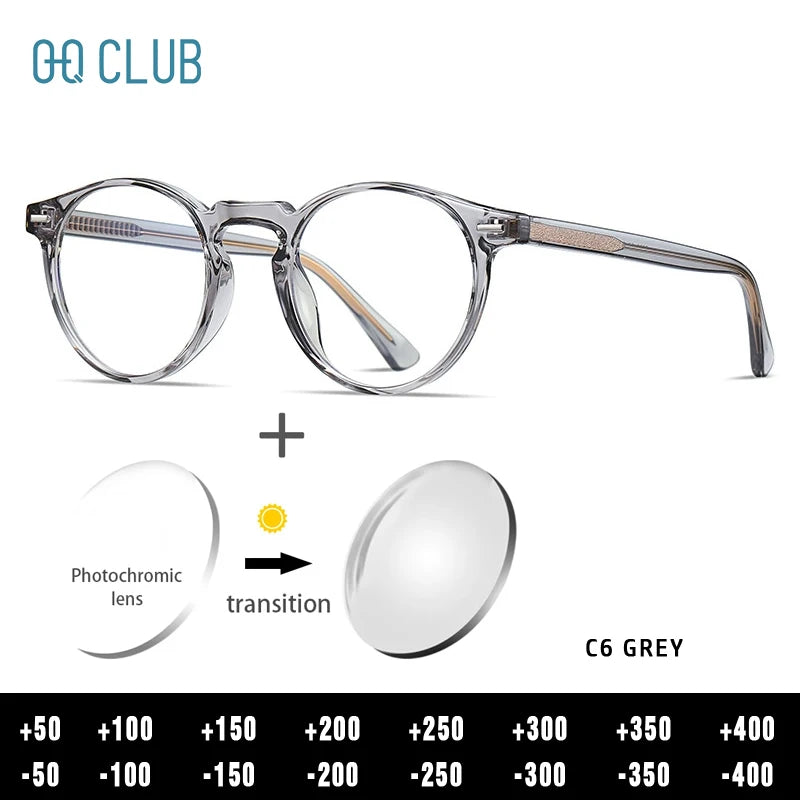 ANTI BLUE LIGHT Round Prescription Glasses Men's Eyeglasses Lunettes Myopia Lenses Eyepieces for Reading Glass Eyewear