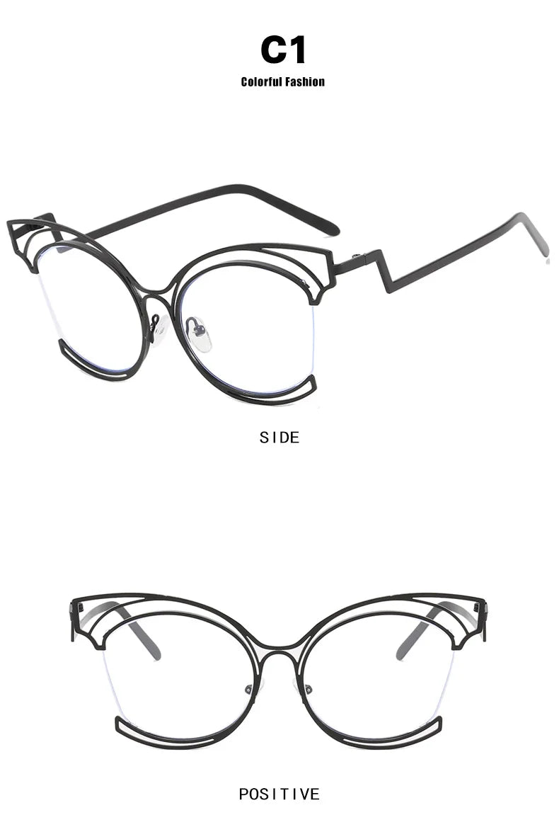 COMPUTER GLASSES / EXECUTIVE Luxury Irregularity Frame for Woman Anti Blue Reading Lens Ordinary Optics Eyeglasses