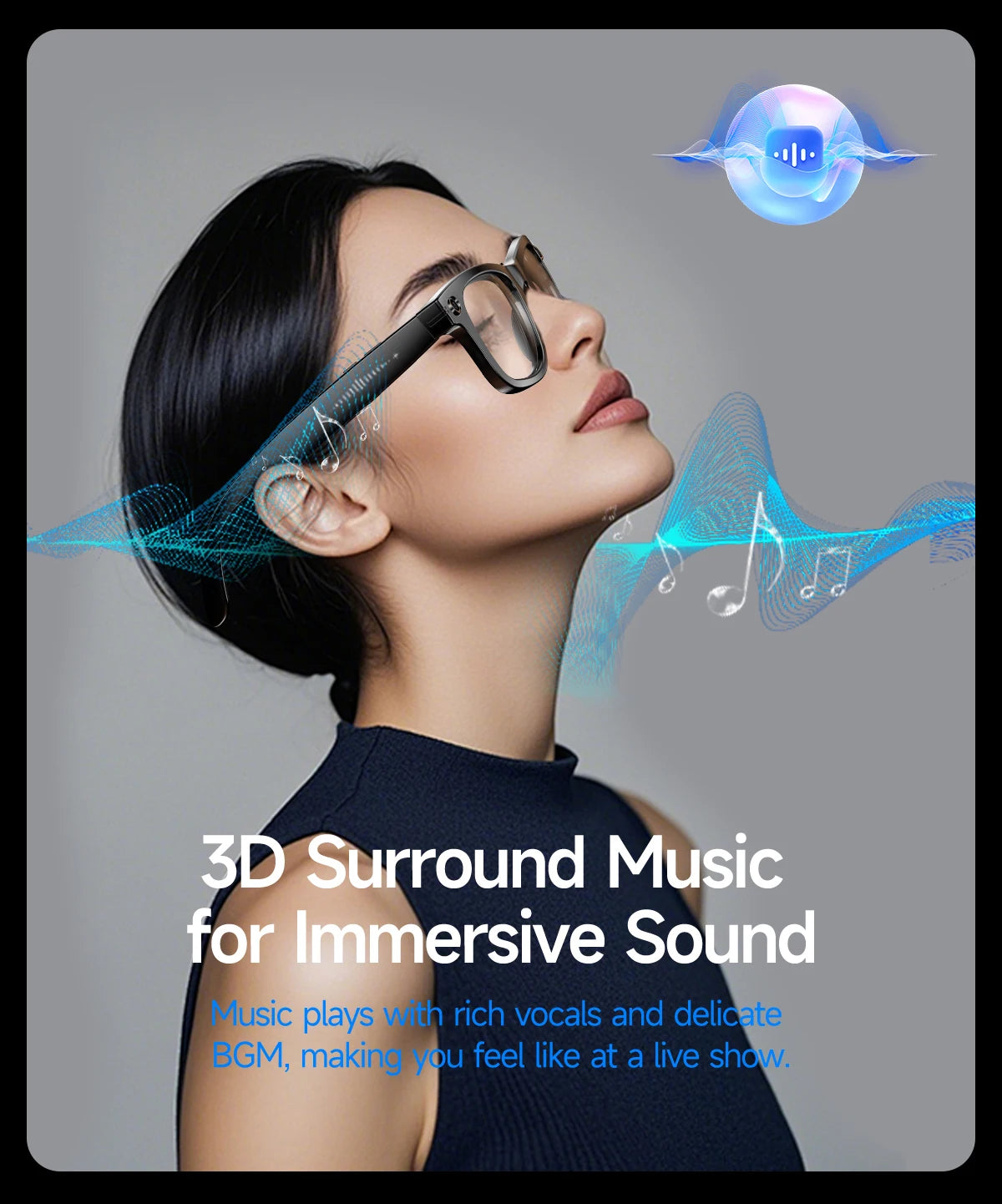 Ai Smart Glasses Unisex AI Smart Glasses with 8MP Camera Video Recording 100+ Languages Translation Sunglasses Bluetooth Call Music Play Men Women
