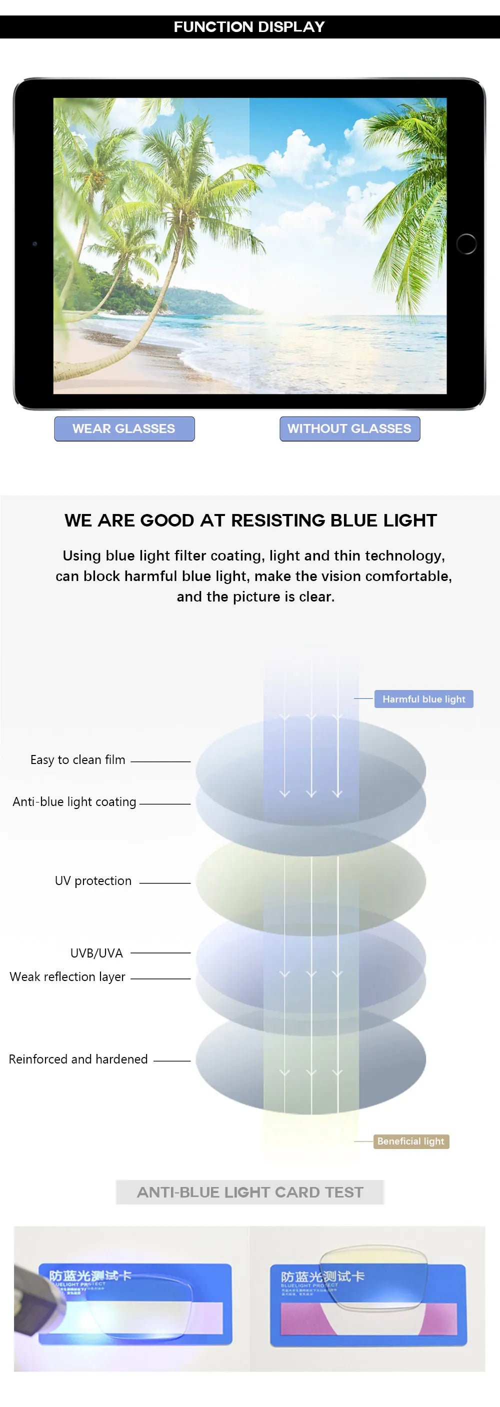 COMPUTER GLASSES ANTI BLUE LIGHT Frames Women Tr90 Fashion Computer Eyeglasses