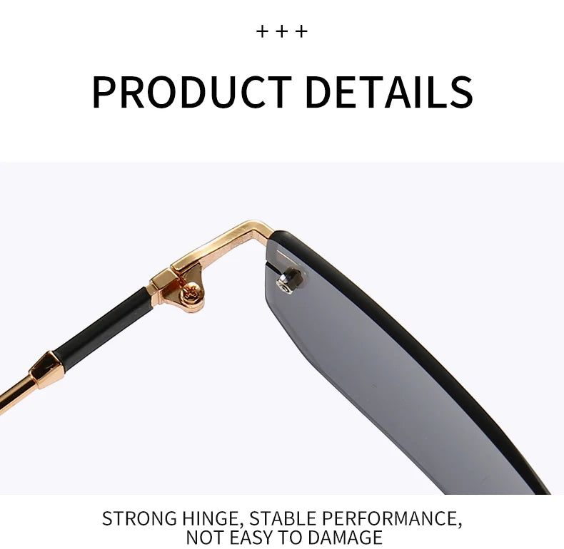 3 Pairs Per Set Sunglasses Fashion Women Rectangle Rimless Glasses Casual Simple Outdoor Female Populor Accessory Eyewear