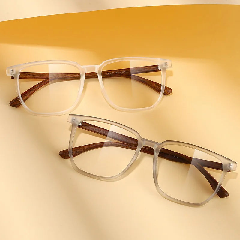 ANTI BLUE LIGHT Wood Pattern Retro / Glasses for Men Optical TR90 MEN / WOMEN Square Glasses Frame Clear Lens Gift Frames F75233