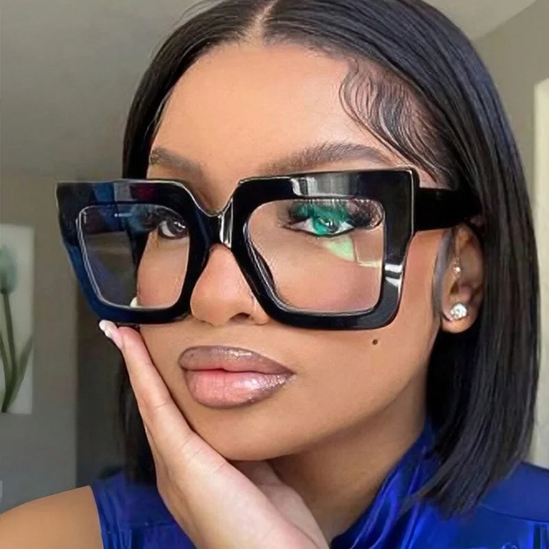 COMPUTER GLASSES / EXECUTIVE Square Shape Woman Eyeglasses Bohemian Style Blue Light Blocking Glasses for Women New Style Decorative Glass