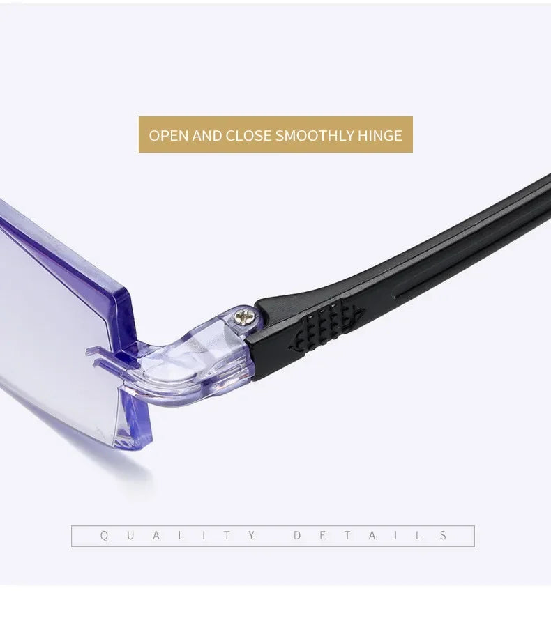 Reading Glasses 0 -1.0 To -4.0 Myopia Glasse Rimless Anti Blue Light Men Myopia Glasses Frameless Nearsighted Eyeglasses Unisex