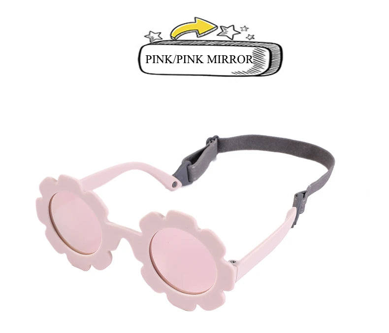 0-24 Months Baby Polarized Round Sun Flower Flexible Bendable Strap Newborn Infant