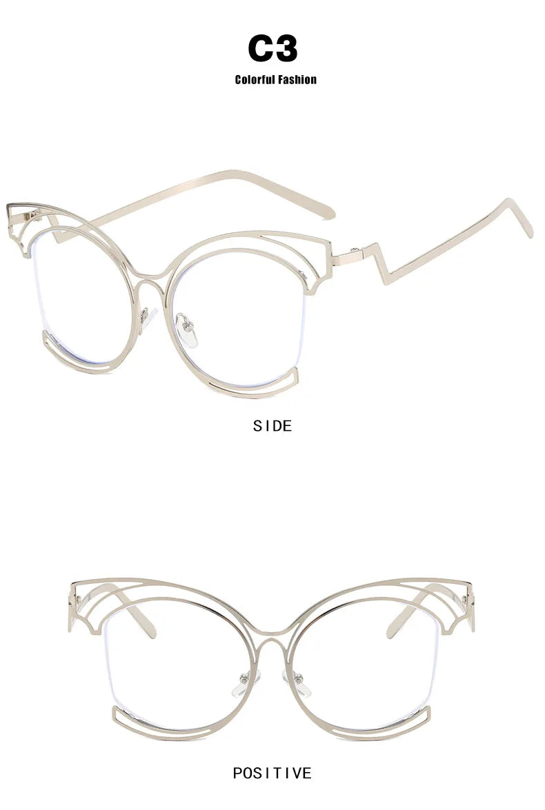 COMPUTER GLASSES / EXECUTIVE Luxury Irregularity Frame for Woman Anti Blue Reading Lens Ordinary Optics Eyeglasses