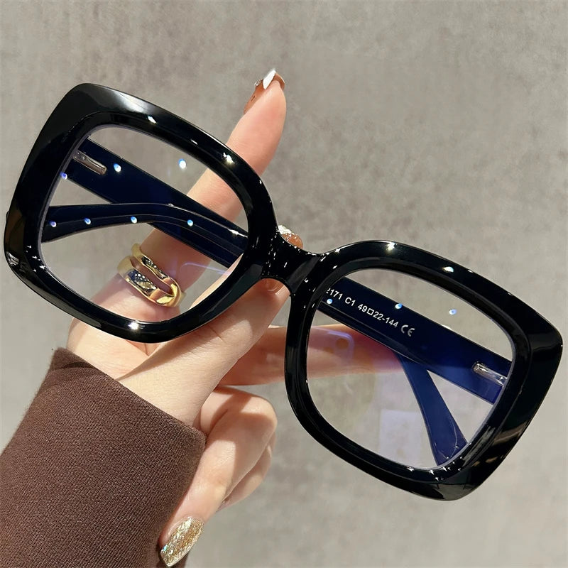 READING GLASSES CLLOIO Trendy Women's Progressive Reading Eyeglasses Simple Square Round Myopia Glasses Anti-Blue Light Prescription Glasses