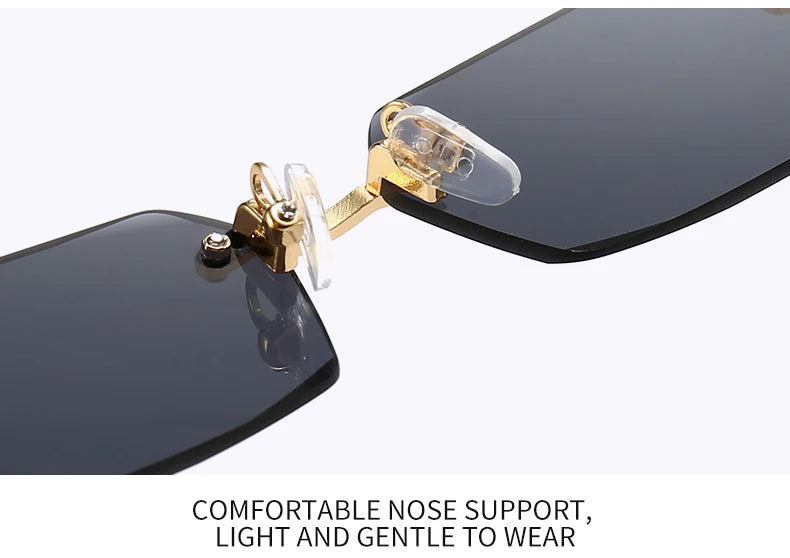 3 Pairs Per Set Sunglasses Fashion Women Rectangle Rimless Glasses Casual Simple Outdoor Female Populor Accessory Eyewear