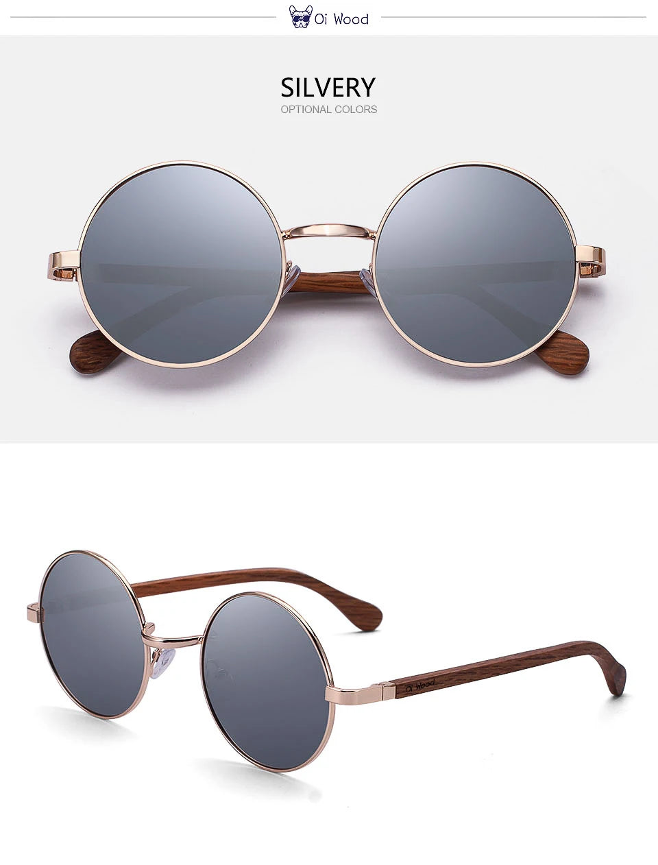 Wood Retro Round Wood Sunglasses For Men / Women Wooden Sun Glasses Polarized Blue Mirror Eyewear