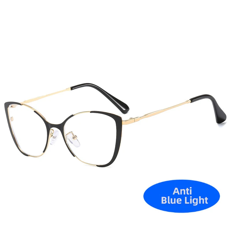 COMPUTER GLASSES / EXECUTIVE Trend New Fashion Metal Cat Eye Anti-Blue Light Luxury Women Glasses Brand Design Men Computer Reading Optical Spectacle Lentes