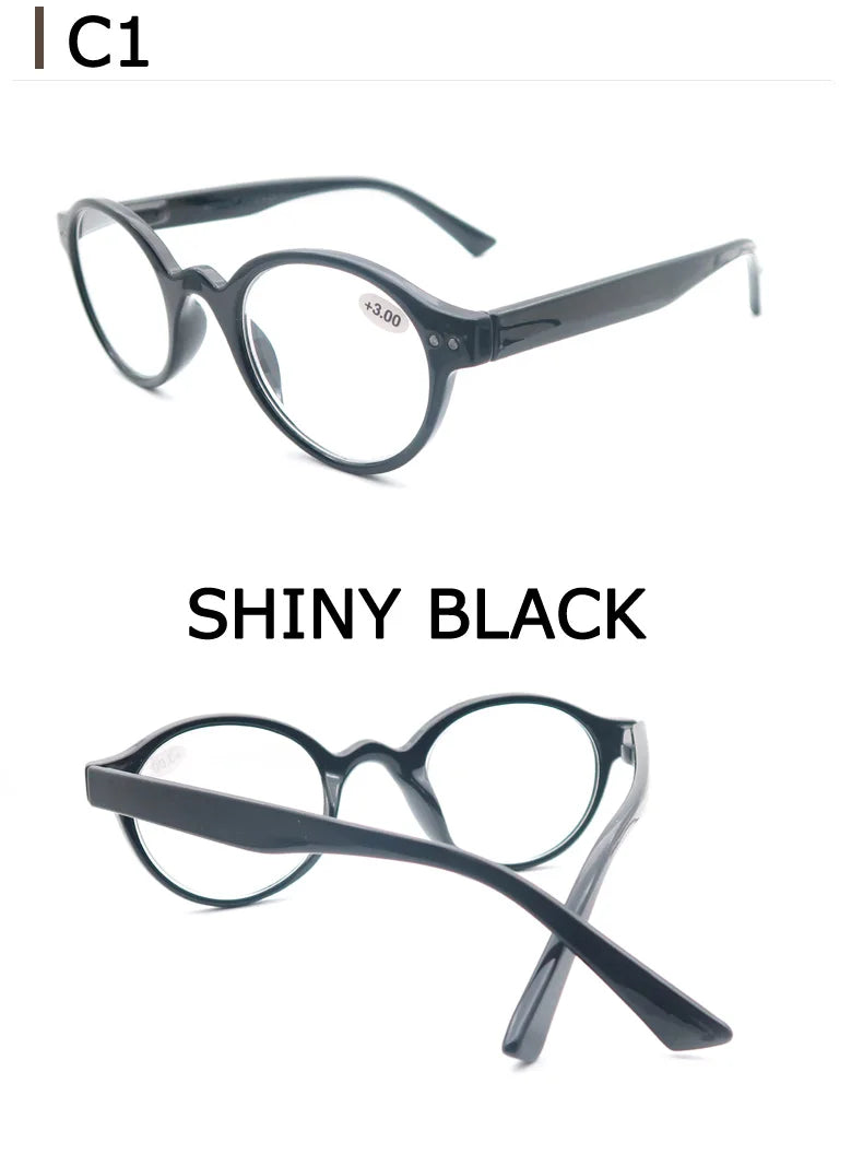 Reading Glasses for Men Women Classic Round Readers Eyeglasses High Qulity Spring Hinge Hyperopic Presbyopia +1.0 to +4.0