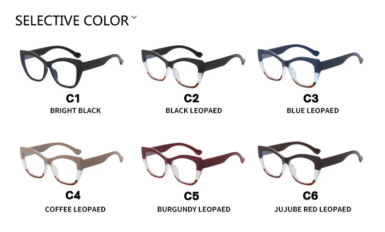 COMPUTER GLASSES / EXECUTIVE New Fashion Double Color Cat Eye Women Glasses Frame Clear Anti Blue Light Optical Leopard Eyewear